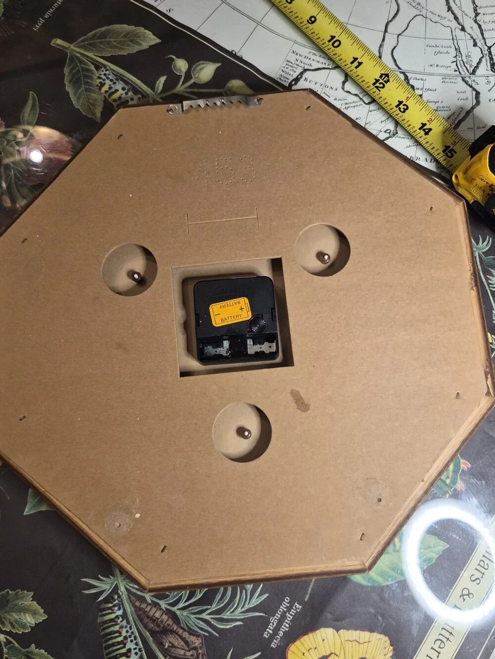 Oak Octagonal Wall Clock in Brown HOMCO